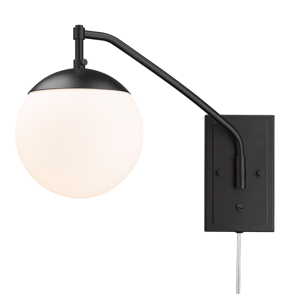 Golden Lighting Glenn 1-light Swing Arm Wall Lamp in Matte Black